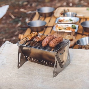 Składany mini GRILL Nierdzewny TURYSTYCZNY 