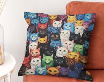 Poszewka na poduszkę z kotami dla kociarzy