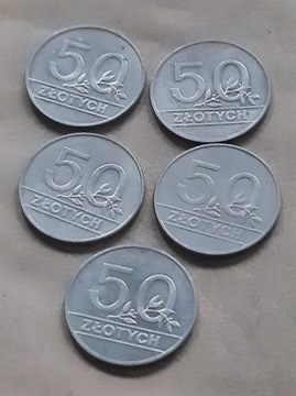 50 złotych 5 szt PRL 1990 r. P31