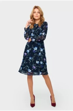 Granatowa sukienka w kwiaty Greenpoint xs 34