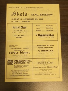 Skeid Oslo - Stal Rzeszów program PZP 1975 r.