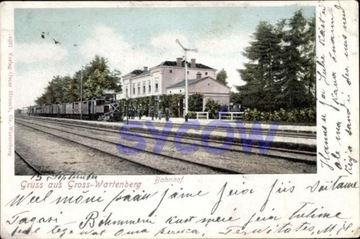 SYCÓW Gross Wartenberg dworzec peron pociąg 1904