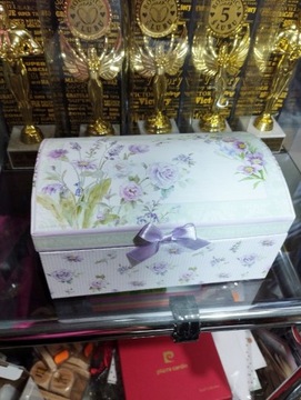 Szkatułka pudełko z lusterkiem kwiaty prezent 