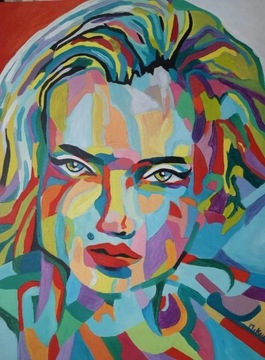 obraz olejny kate moss pop art fantasy frida