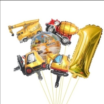 Balon balony cyfra koparka urodziny urodzinowe