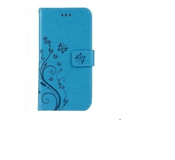 Iphone 7 8 etui case motyl kwiaty skóra niebieskie