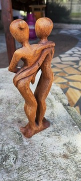 Drewniana Figura ręcznie rzeźbione para w tańcu 
