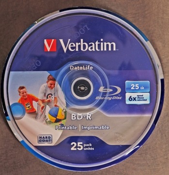 Płyty Verbatim BD-R 25gb 25szt 43811 Do nadruku