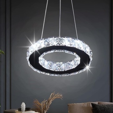Nowoczesny kryształowy mini żyrandol oświetlenie LED Okrągły pierścień 