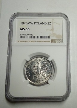 2 zł Jagody 1973 NGC MS66 PIĘKNA