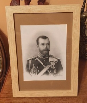 Grafika Car Mikołaj II Romanow. A4.Rosja Carska