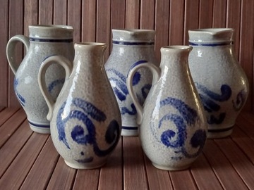 Ceramiczne dzbanki 5 sztuk  ,vintage 