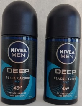 2× antyperspirant Nivea Men Deep Black Carbon Beat