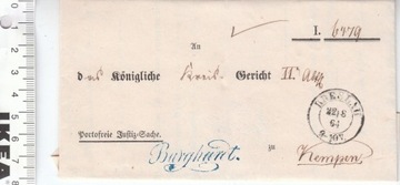 Niemcy Breslau Kempen koperta unikat 1864 rok