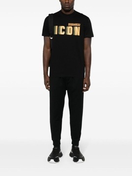 DSQUARED ICON Blur-Print t-shirt neon light roz. L