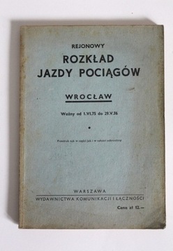 Rejonowy Rozkład Jazdy Pociagów Wrocław 75-76