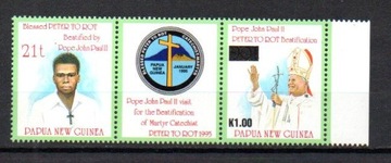 Papua Nowa Gwinea 1995 rok - Papież Jan Paweł II- pasek
