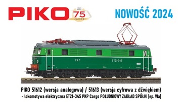 PIKO 51612 - "Sputnik" / "Kant" lokomotywa ET21-345 PKP Cargo - NOWOŚĆ 2024