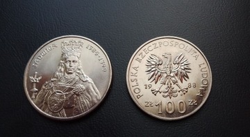 100 zł Królowa Jadwiga 1988 Unc p.opis