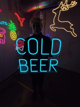 Napisy Świetlne. Zimne Piwo Neon LED. Cold Beer