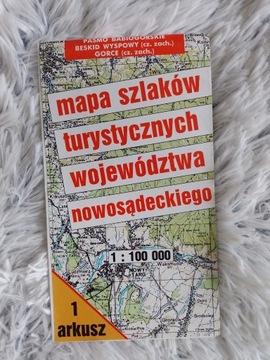 mapa turystyczna woj. nowosądeckiego 1993