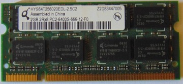Pamięć RAM DDR2 2GB QIMONDA 800MHz SO-DIMM
