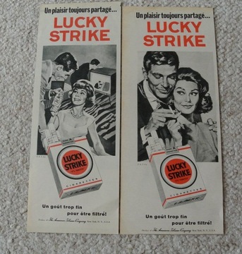 Bardzo rzadkie stare reklamy LUCKY STRIKE z 1962 r