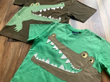 ANGLIA Mini Boden  2 T-shirty Krokodyl  5-6lat