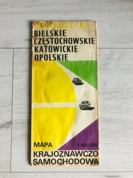 Mapa woj. bielskie częstochowskie katowickie 1983