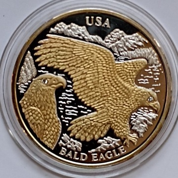 10 Dolarów 2004 Liberia - Ag 999 - złocenie Au 999 + 2 brylanty 