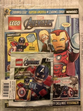 Komiks Lego Marvel z minifigurką Kapitan Ameryka