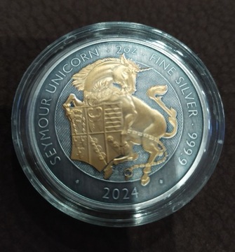 Bestie Tudorów Unicorn 2oz 2024 antique gold