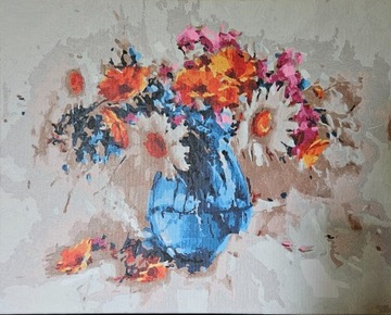 Obraz 40x50 malowany po numerach kwiaty