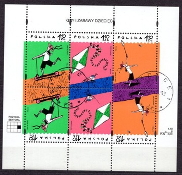 Polska - Ark 3825 - 3827, Gry i zabawy dziecięce