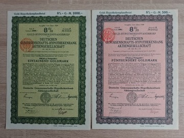 Obligacje Niemcy 1924 R. 2 szt. zestaw