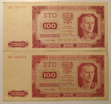 llRP 100 zł złotych 1948 2 sztuk  Ładne Sztuki