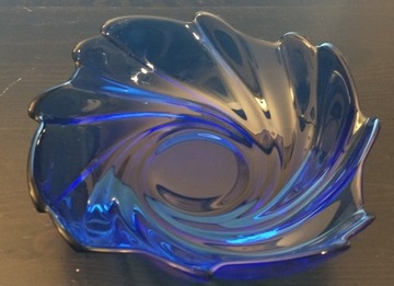 miska szklana kobaltowa zawirowany wzór