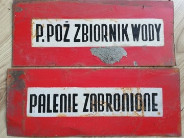 Oryginalny blaszany  szyld z PRL 2 sztuki