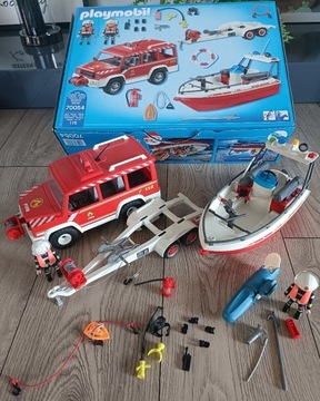 Playmobil straż pożarna z łódką 70054