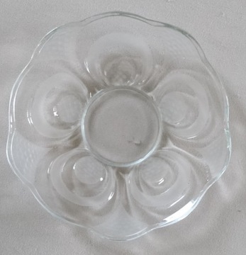 Talerz deserowy 16 cm szkło prasowane szlifowane