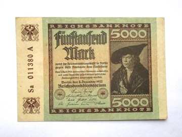 5000 Marek 1922 r. Niemcy