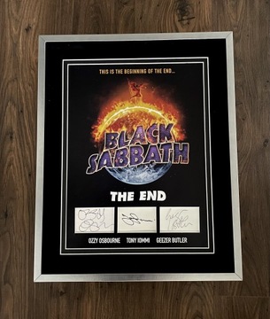 BLACK SABBATH - autografy w oprawie + certyfikat