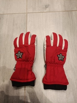 Rękawiczki w kolorze czerwień biel