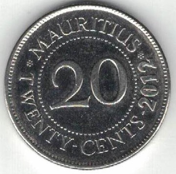 Mauritius 20 centów 2012 19 mm nr 1