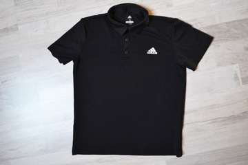 Koszulka Czarna polo Adidas kołnierzyk bluzka S