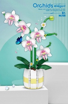 Orchidea Klocki Kwiatki Bukiet Konstrukcyjny