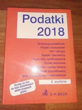 Zbiór Podatki 2018 C.H Beck Stan Bardzo Dobry