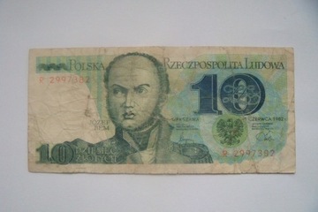 Polska Banknot PRL 10 zł.1982 r.seria R