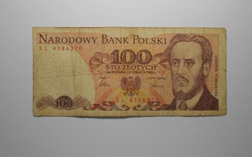 stary banknot PRL 100 złotych SL