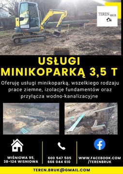 Usługi   minikoparką 3,5 t 